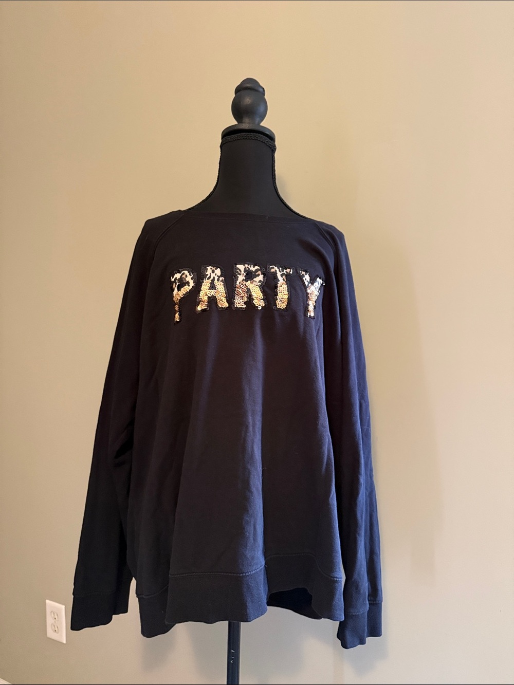 Black 'Party' Sequin Sweatshirt